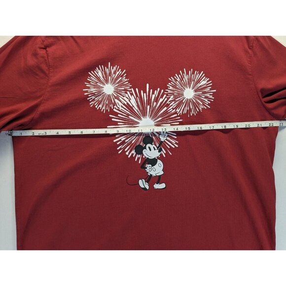 Disney X AE American Eagle MensXL Red Mickey Mouse Firework Graphic T-Shirt - Picture 3 of 7